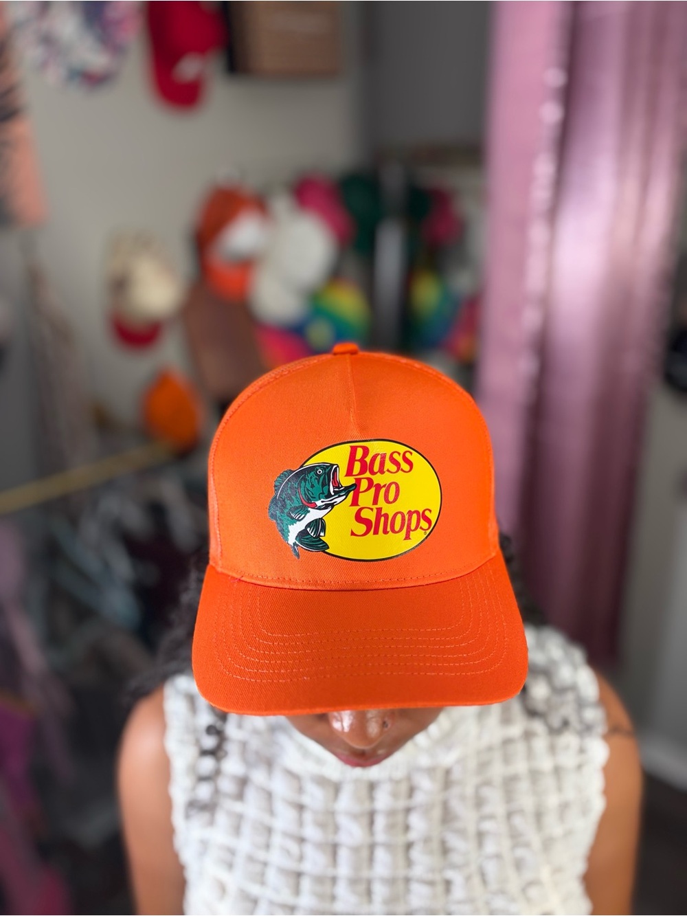 Bass Pro Shops Bright Orange Logo Trucker Hat